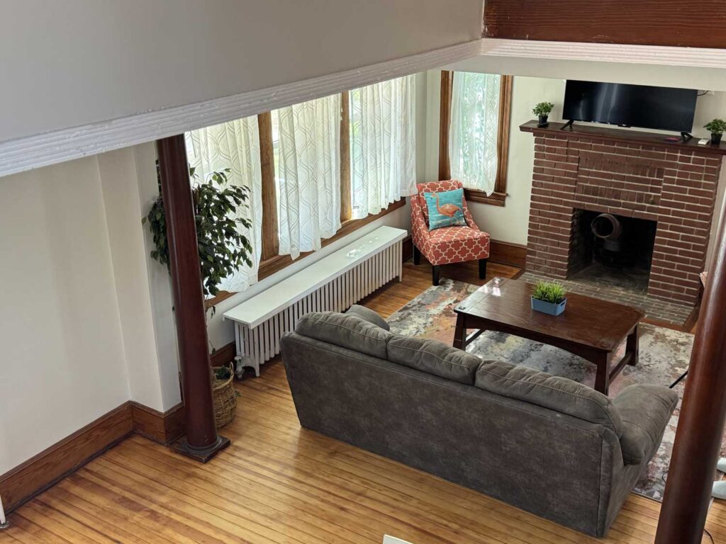 Cozy living room with fireplace